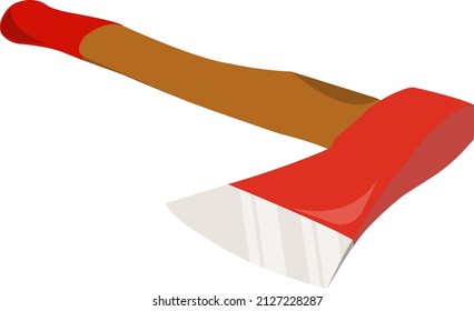 Red ax, illustration, vector on a white background.