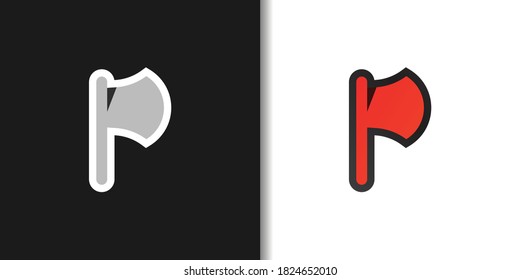 red ax logo idea template vector set