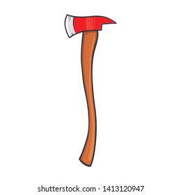 Red Axe isolated on White Background. Vector illustration
