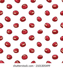 Red Azuki beans isolated on white background.