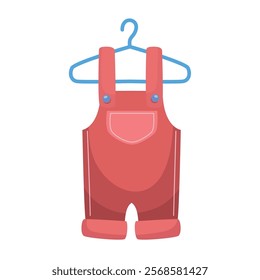 red baby clothes isolated icon