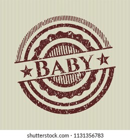 Red Baby distressed rubber stamp