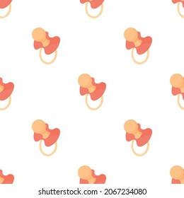 Red Baby Pacifier Pattern Seamless Background Texture Repeat Wallpaper Geometric Vector