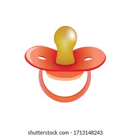 Red baby pacifier. vector illustration
