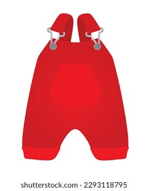 Red baby pants. vector illustration