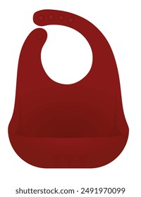 Red baby plastic bib. vector illustration