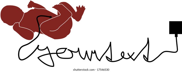 Red Baby with text cable