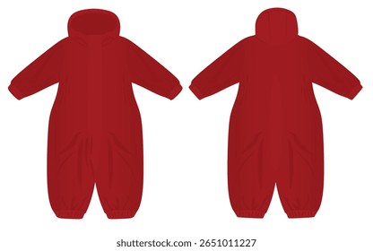Red baby winter suit. vector illustration	
