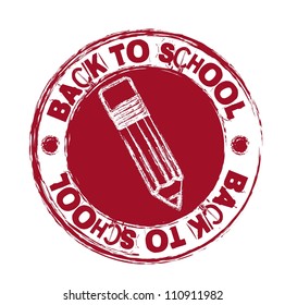 red back to school seal isolated over white background. vector