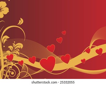 red backdrop with floral vector