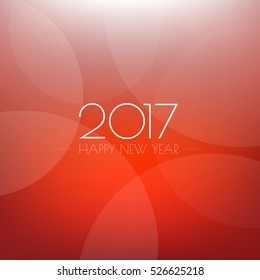 Red background about new year 2017 card with curve line element