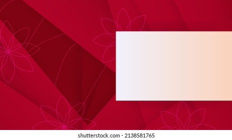 Red background with abstract futuristic geometric shapes decoration element. Vector illustration for web banner, tech poster, flyer, backdrop and much more