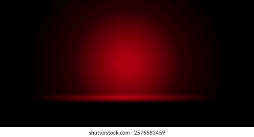 red background abstract with Gradient in empty room studio, Red empty room studio gradient