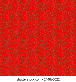 red background with abstract green motif
