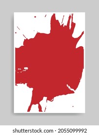red background. Abstract illustration minimalist style for poster, book cover, flyer, brochure, logo.