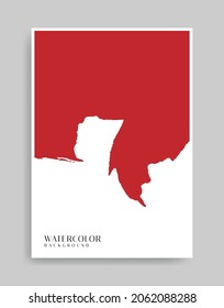 red background. Abstract illustration minimalist style for poster, book cover, flyer, brochure, logo.