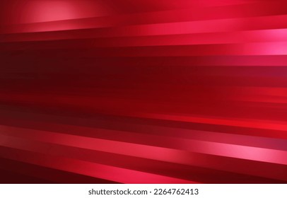 Red background. Abstract light red metal gradient. Shiny  stripes texture background. Red geometric texture wall with light reflections. Red wallpaper. 3D Vector illustration.