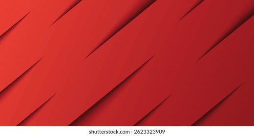 Fondo rojo. Fondo de rayas de papel Abstractas. Líneas diagonales, arquitectura geométrica y delicado fondo abstracto. Ilustración vectorial