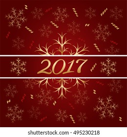 red background with abstract snowflakes