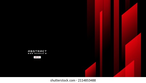 Red Background With Abstract Square Shape, Dynamic And Sport Banner Concept.