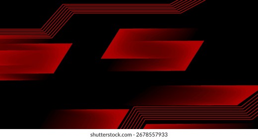 red background with abstract square shape, dynamic and sport banner concept.	
