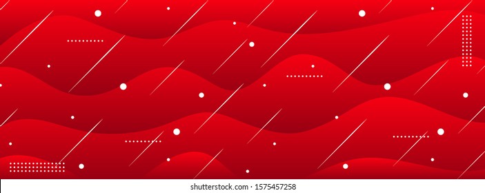 Red background, Abstract wave on fabric texture. Vector illustration. eps 10. white design element. dot pattern