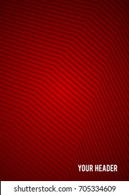 Red background advertising brochure design elements. Lines & circle intersection structure graphic form for elegant flyer. Vector illustration EPS 10 for booklet layout, wellness leaflet, newsletters