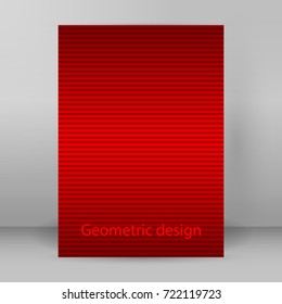 Red background advertising brochure design elements. Lines form structure graphic form for elegant flyer. Vector illustration EPS 10 for booklet layout, wellness leaflet, newsletters