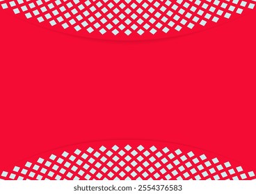 red background with arch diamond pattern on top and bottom