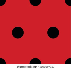 red background blaack circle seamless polka dot pattern