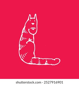 a red background with a black cat icon on it, animal, 