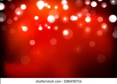 Red background with blurred light effect creating a warm atmosphere.Glow light effect. Vector illustration. Christmas flash. dust