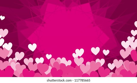 Red background with blurry hearts