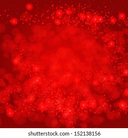 Red Background With Bokeh And Blur. Vector EPS 10 illustration.