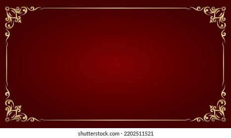 fondo rojo, con ornamento de borde