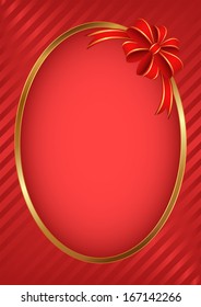 red background with bow for gifts