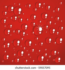 red background with brilliant drops