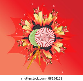 red background candies explode