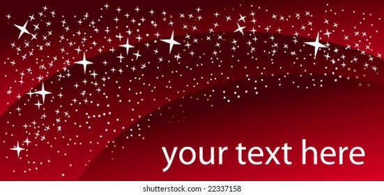 Red background card with snow and stars