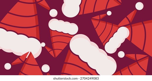 Fondo rojo con textura de sombrero de Santa del estilo de la historieta. Diseño para Anuncios, carteles y redes sociales.