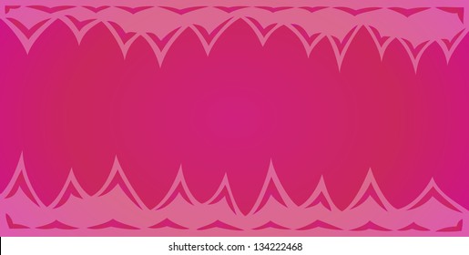 red background of the cave with spikes on the top and bottom