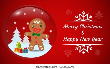Red background with christmas glass balls. Illustration Vector EPS10.