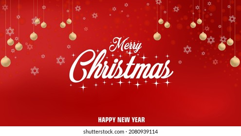 fondo rojo con navidad y tema de año nuevo con adorno de bola dorada