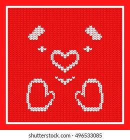 red background christmas  serviette with abstract face