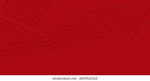 red background circuit board background. Electronic motherboard concept or artificial intelligence engineering modern art type3