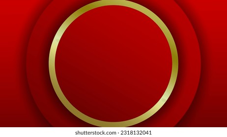 red background with circular golden lines
