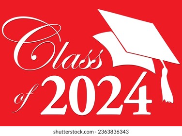 Red Background Class of 2024