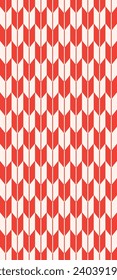 Red background of the cloth with arrow-feather pattern. Vector illustration.