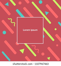 Red Background With Colorful Shape