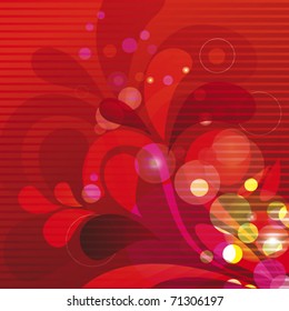 Red background composition in floral vector
